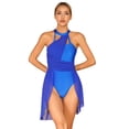 thumbnail image 1 of Aiihoo Women's Lyrical Modern Contemporary Ballet Leotard Dress Chiffon Dancewear Royal Blue XL, 1 of 7