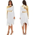 thumbnail image 1 of Aiihoo Womens Metallic Liturgical Praise Dance Dress High-low Length Church Worship Lyrical Dress White M, 1 of 7