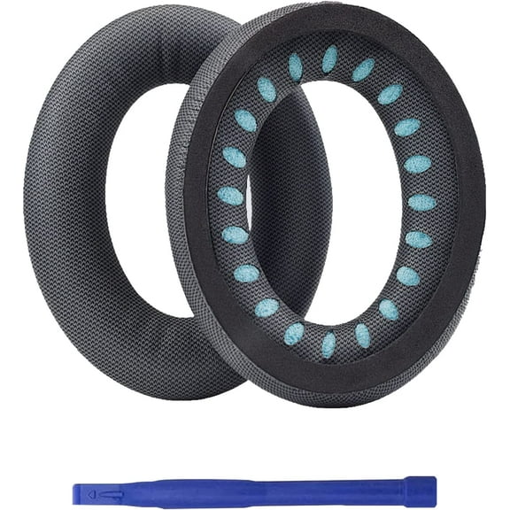 Aiivioll Premium Replacement Ear Pads for Boses QC45 , Comfortable Adaptive Memory Foam and Extra Durable（Dark Gray+Black）