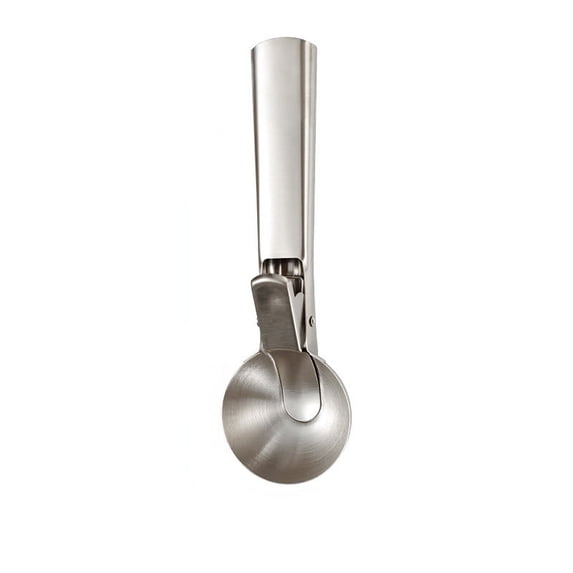 Aiivioll Stainless Steel Ice Cream Scoop with Trigger, Premium Ice Cream Scooper, Perfect for Frozen Yogurt, Gelatos, Sundaes,Premium Kitchen Tool for Cookie Dough, Gelato, Sorbet (Large/Silver)