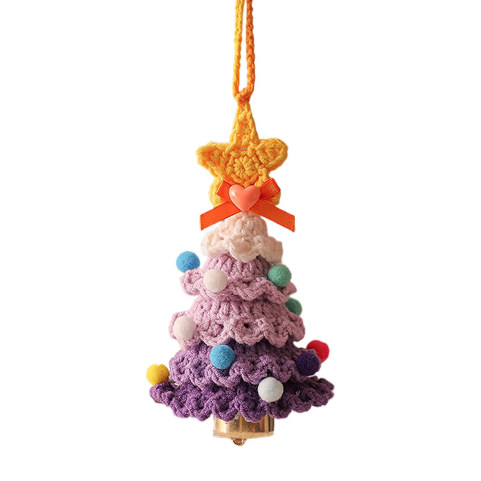 Aijlhda Handmade Crochet Mini Christmas Tree With Bell Cute Knitting