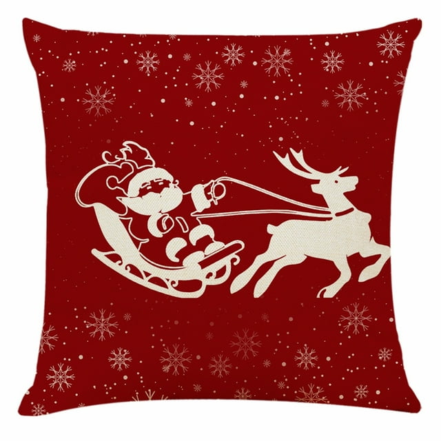 Aijlhda Hot Sale Pillow Case Christmas Pattern Sofa Car Throw Cushion