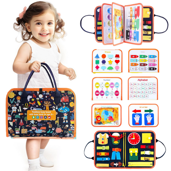 LieGorJi Busy Board for Kids, Montessori Toys for Toddlers, Learning Birthday Gifts for 1-3 3-5 5-8 Year Old