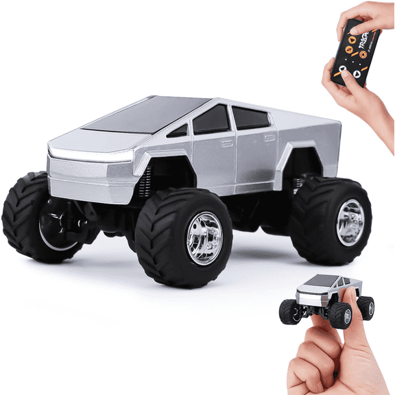 Aijohnny Mini Rc Truck, 1:64 Scale Alloy Shell Truck Remote Control Car with Lights, 2.4Ghz & APP Remote Control, Speed & Steering Adjustable, Birthday Gifts for Kids 3-5 5-8 8-12 Year Old