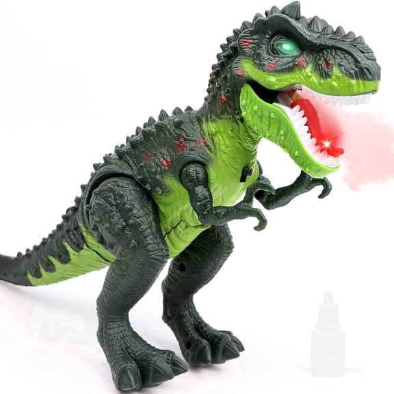 Aijohnny Walking T-Rex Dinosaur Toy, Realistic Tyrannosaurus Toys with 3D Eyes, Mist Spray, Lights & Roar Sound, Birthday Gifts for Kids 1-3 3-5 5-8 Years Old