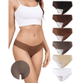 thumbnail image 1 of Aijolen Seamless Thongs for Women No Show Soft Invisible Camel Proof Ice Silk Panties 6 Pack(L,Cold Brew), 1 of 7