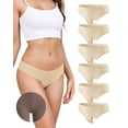 thumbnail image 1 of Aijolen Seamless Thongs for Women No Show Soft Invisible Camel Proof Panties Ice Silk 6 Pack(M,Soft Veil), 1 of 7