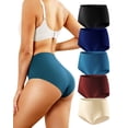 thumbnail image 1 of Aijolen Seamless Underwear for Women Invisible Full Coverage High Waisted Briefs No Show Breathable Comfortable Panties 5 Pack(S,Indigo Inlet), 1 of 7