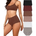 thumbnail image 1 of Aijolen 6 Pack High Waisted Seamless Underwear for Women Tummy Control Bikini Cheeky No Show Briefs S-2XL, 1 of 9