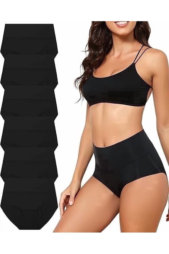 Women's High Waist Seamless Underwear Full Coverage Briefs No Show Sexy Comfortable Panties Multi Pack S-XXL