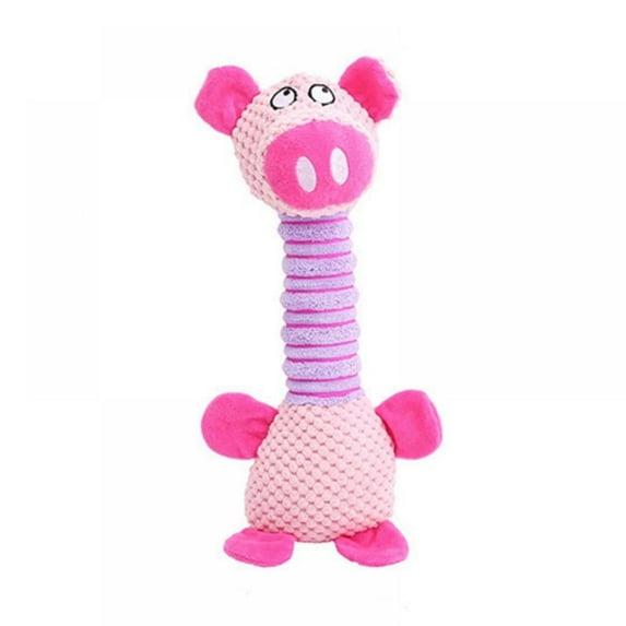 Aike Home Squeaky Plush Dog Toy for Aggressive Chewers, Pink