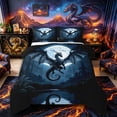 thumbnail image 1 of Metsweet Animal Dragon Full Size Comforter Sets 3-Piece, Gothic Theme Bedding Comforter Set, Blue Black,Black Reversible,1 Comforter and 2 Pillowcases, 1 of 6