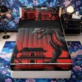 thumbnail image 1 of Metsweet Animal Dragon Zipper Twin Comforter Sets with Fitted Sheet and 2 Pillowcases, Japanese Samurai Zipper Bedding Set, Black Red Gray,4-Piece,Black Reversible, 1 of 6