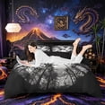 thumbnail image 1 of Metsweet Black Dragon Duvet Cover Queen, Jungle Animal Queen Bedding, Black White Gray,Black Reversible,3-Piece,1 Duvet Cover and 2 Pillowcases, 1 of 5