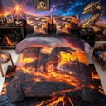 thumbnail image 1 of Metsweet Black Dragon Flame Queen Bedding 7pcs, Lava Castle Bedding Comforter Set Queen,Black Reversible, 1 of 6