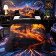 thumbnail image 1 of Metsweet Black Dragon Flame Twin Comforter Sets 2pcs, Lava Castle Bedding Set,Black Reversible,1 Comforter and 1 Pillowcase, 1 of 6