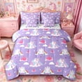 thumbnail image 1 of Metsweet Cartoon Unicorn Full Size Bedding Sets 7 Pieces, Princess Castle Rainbow Full Size Bed in a Bag, 1 of 6