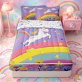 thumbnail image 1 of Metsweet Cartoon Unicorn Zipper Full Size Comforter Sets with Fitted Sheet and 2 Pillowcases, Colorful Flower Rainbow Zipper Bedding Set,4pcs, 1 of 6