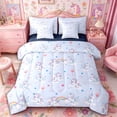 thumbnail image 1 of Metsweet Cute Unicorn Full Size Bedding Sets 7 Pieces, Rainbow Stars Print Full Size Bed in a Bag, Pink Purple Blue,Navy Blue Reversible, 1 of 6