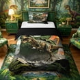 thumbnail image 1 of Metsweet Dino Tyrannosaurus Rex Twin Duvet Cover, Volcano Letter B Twin Bedding, Green Brown,Black Reversible,2pcs,1 Duvet Cover and 1 Pillowcase, 1 of 6