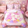 thumbnail image 1 of Metsweet Floral Unicorn King Bedding 7pcs, Watercolor Gradient Flowers King Bed in a Bag,Pink Reversible, 1 of 6
