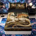 thumbnail image 1 of Metsweet Gold Dragon Zipper Twin Comforter Sets with Fitted Sheet and 2 Pillowcases, Rustic Jungle Animal Zipper Bedding Set,4-Piece,Black Reversible, 1 of 6