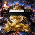 thumbnail image 1 of Metsweet Golden Dragon Twin Duvet Cover, Gothic Rose Moon Twin Bedding, Black Gold White,Black Reversible,2pcs,1 Duvet Cover and 1 Pillowcase, 1 of 6