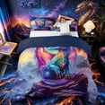 thumbnail image 1 of Metsweet Gradient Dragon Duvet Cover Queen, Abstract Ombre Wildlife Queen Bedding, Teal Purple Blue,Navy Blue Reversible,3-Piece,1 Duvet Cover and 2 Pillowcases, 1 of 6