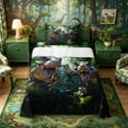 thumbnail image 1 of Metsweet Jungle T-Rex Twin Sheets 3pcs, Animal Dinosaurs Bedding, Green Brown,1 Fitted Sheet, 1 Flat Sheet and 1 Pillowcase, 1 of 5