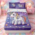 thumbnail image 1 of Metsweet Magic Horse Unicorn Zipper Twin Comforter Sets with Fitted Sheet and 2 Pillowcases, Gradient Starry Sky Zipper Bedding Set,4-Piece, 1 of 6