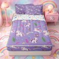 thumbnail image 1 of Metsweet Magic Horse Zipper Full Size Comforter Sets with Fitted Sheet and 2 Pillowcases, Cute Floral Rainbow Butterfly Zipper Bedding Set,4pcs, 1 of 6