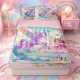 thumbnail image 1 of Metsweet Magical Horse Elf Zipper Twin Comforter Sets with Fitted Sheet and 2 Pillowcases, Princess Castle Butterfly Flowers Zipper Bedding Set,4-Piece,Pink Reversible, 1 of 6
