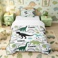 thumbnail image 1 of Metsweet Retro Dinosaurs Twin Duvet Cover, Tropical Leaves Twin Bedding, Green Black,2pcs,1 Duvet Cover and 1 Pillowcase, 1 of 6