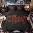 thumbnail image 1 of Metsweet Vintage Animal Dragon Full Size Bedding Sets 7 Pieces, Exotic Style Full Size Bed in a Bag, Red Black,Black Reversible, 1 of 6