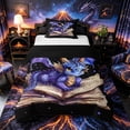thumbnail image 1 of Metsweet Watercolor Dragon Twin Duvet Cover, Vintage Library Book Twin Bedding, Purple Black Brown,Black Reversible,2pcs,1 Duvet Cover and 1 Pillowcase, 1 of 6