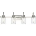 thumbnail image 1 of Aiken Collection Four-Light Brushed Nickel Clear Glass Farmhouse Style Bath Vanity Wall Light, 1 of 2