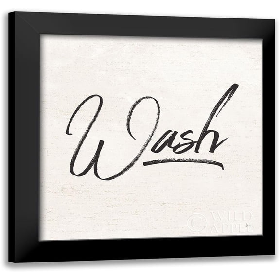 Aiken, Jess 12x12 Black Modern Framed Museum Art Print Titled - Laundry Script I