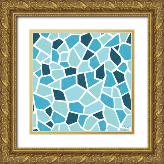 Aiken, Jess 12x12 Gold Ornate Wood Framed with Double Matting Museum Art Print Titled - Terrazzo Toss I