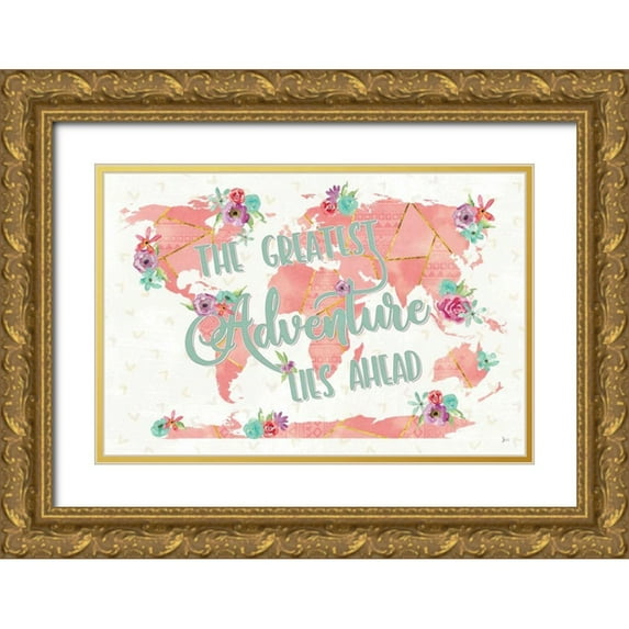 Aiken, Jess 14x11 Gold Ornate Wood Framed with Double Matting Museum Art Print Titled - Floral Aspect II