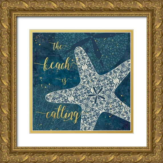 Aiken, Jess 15x15 Gold Ornate Wood Framed with Double Matting Museum Art Print Titled - Coastal Lace II