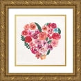 thumbnail image 1 of Aiken, Jess 15x15 Gold Ornate Wood Framed with Double Matting Museum Art Print Titled - Petals of Love I Dark, 1 of 4