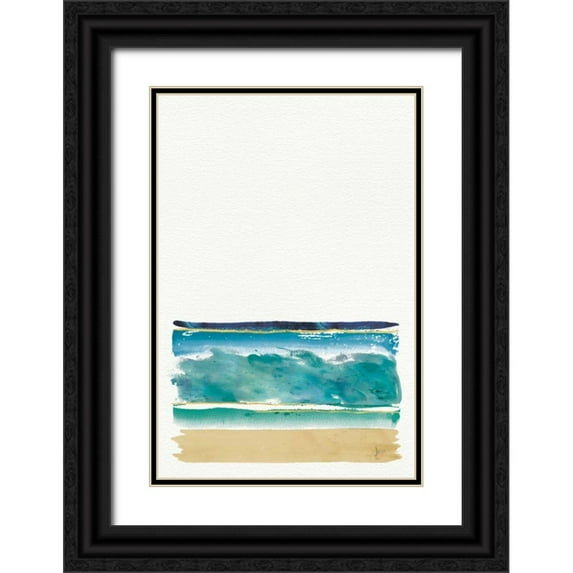 Aiken, Jess 17x24 Black Ornate Wood Framed with Double Matting Museum Art Print Titled - By the Sea II no Words v2 Crop