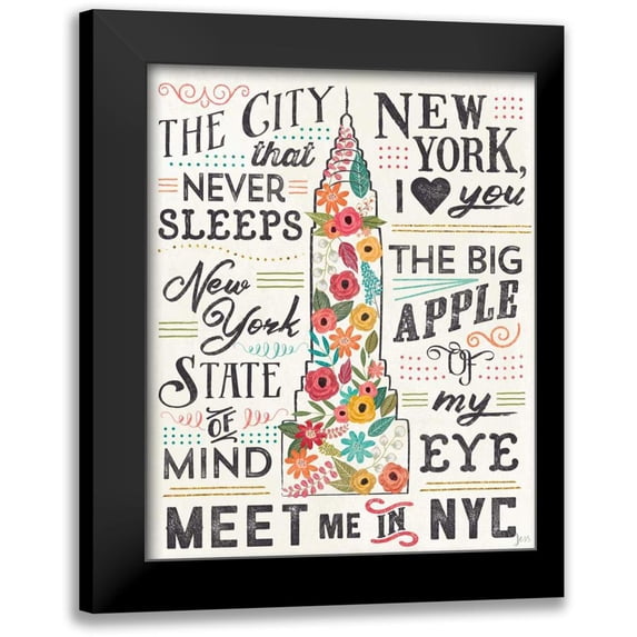 Aiken, Jess 20x24 Black Modern Framed Museum Art Print Titled - Travel Blossoms II Light