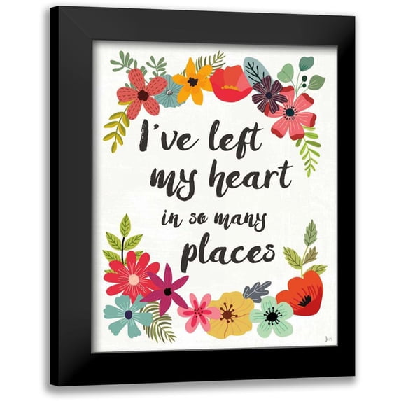 Aiken, Jess 20x24 Black Modern Framed Museum Art Print Titled - Words and Petals II