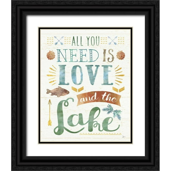 Aiken, Jess 20x24 Black Ornate Wood Framed with Double Matting Museum Art Print Titled - Lake Love I