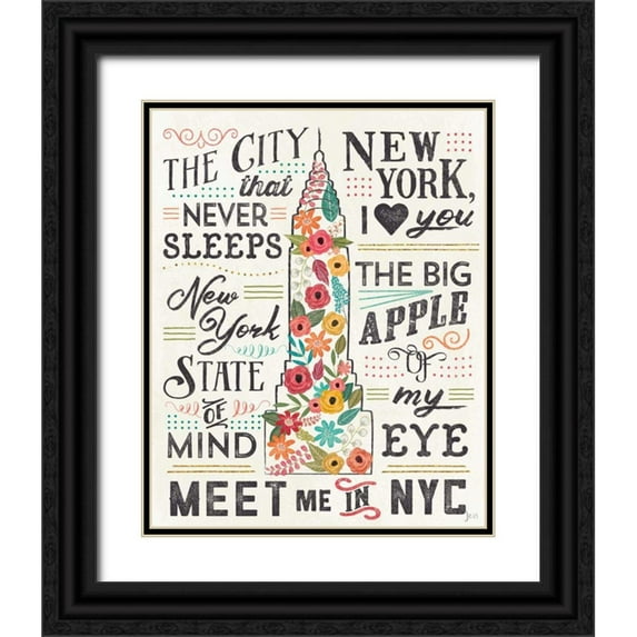 Aiken, Jess 20x24 Black Ornate Wood Framed with Double Matting Museum Art Print Titled - Travel Blossoms II Light