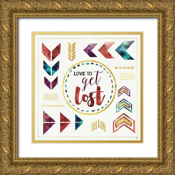 Aiken, Jess 26x26 Gold Ornate Wood Framed with Double Matting Museum Art Print Titled - Lost in Words V