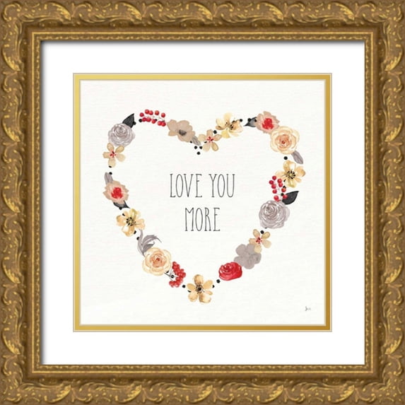 Aiken, Jess 26x26 Gold Ornate Wood Framed with Double Matting Museum Art Print Titled - Love You More I Neutral