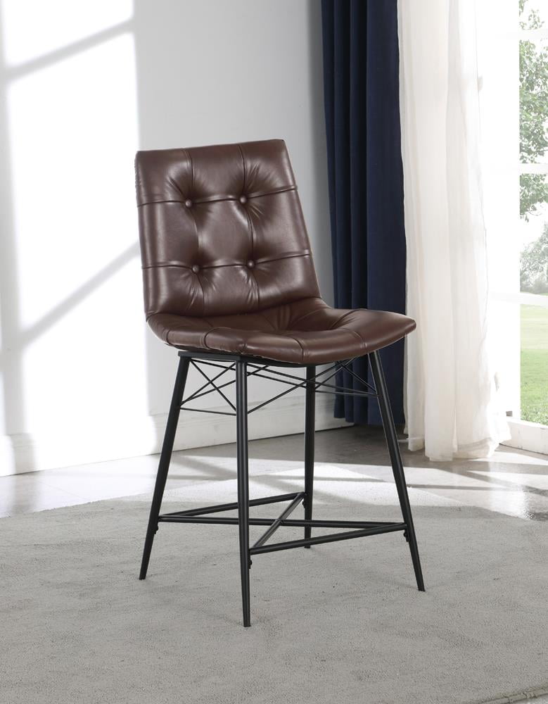 Aiken Upholstered Tufted Counter Height Stools Grey Set of 2