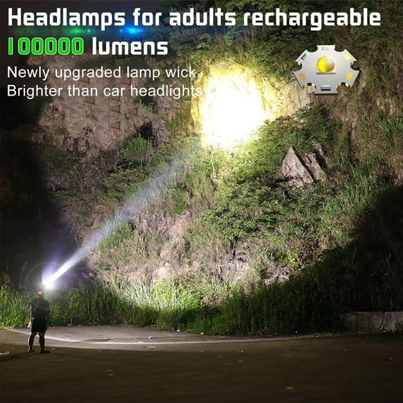 Aikertec Rechargeable Headlamp 2 Pack, Super Bright Headlamp for Adults, Motion Sensor Hands-Free, IPX7 Waterproof, Adjustable & Red Light, 8 Modes for Camping, Hiking, Running, Fishing